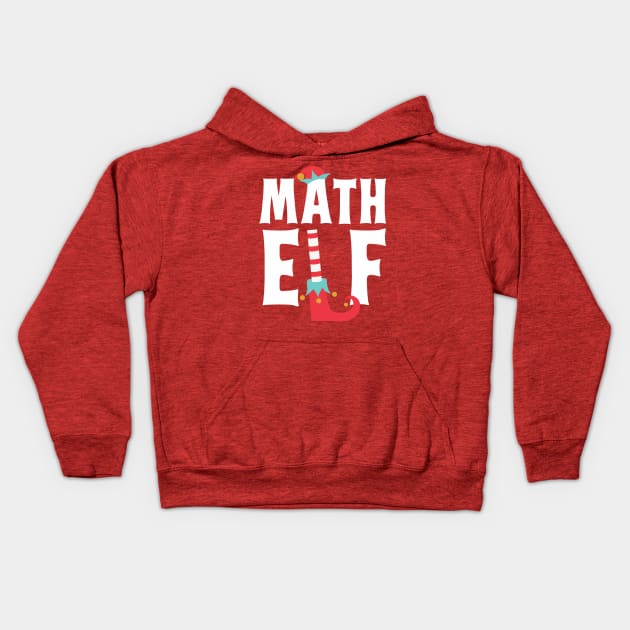 Math Elf Math Teacher Christmas Kids Hoodie by Giggias